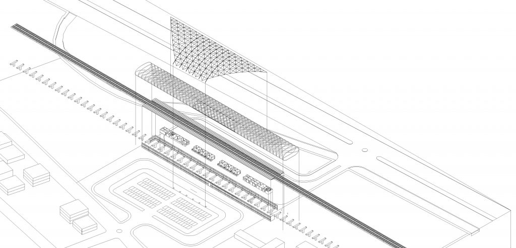 Axonometric drawing of MidTerminal . Mamak