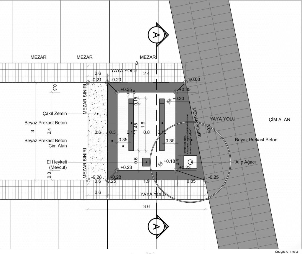 Plan drawing of Kemal Kurdaş Cenotaph