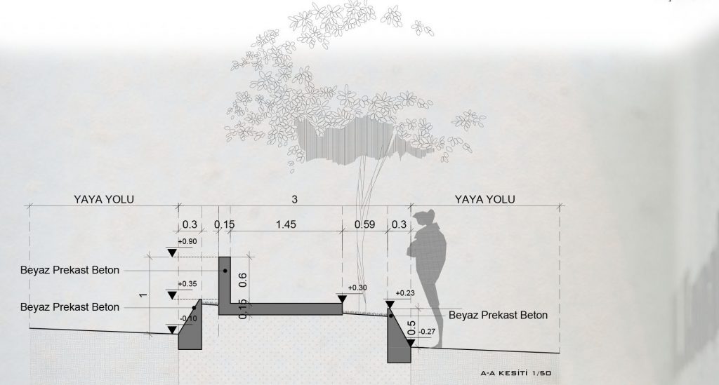 Section drawing of Kemal Kurdaş Cenotaph