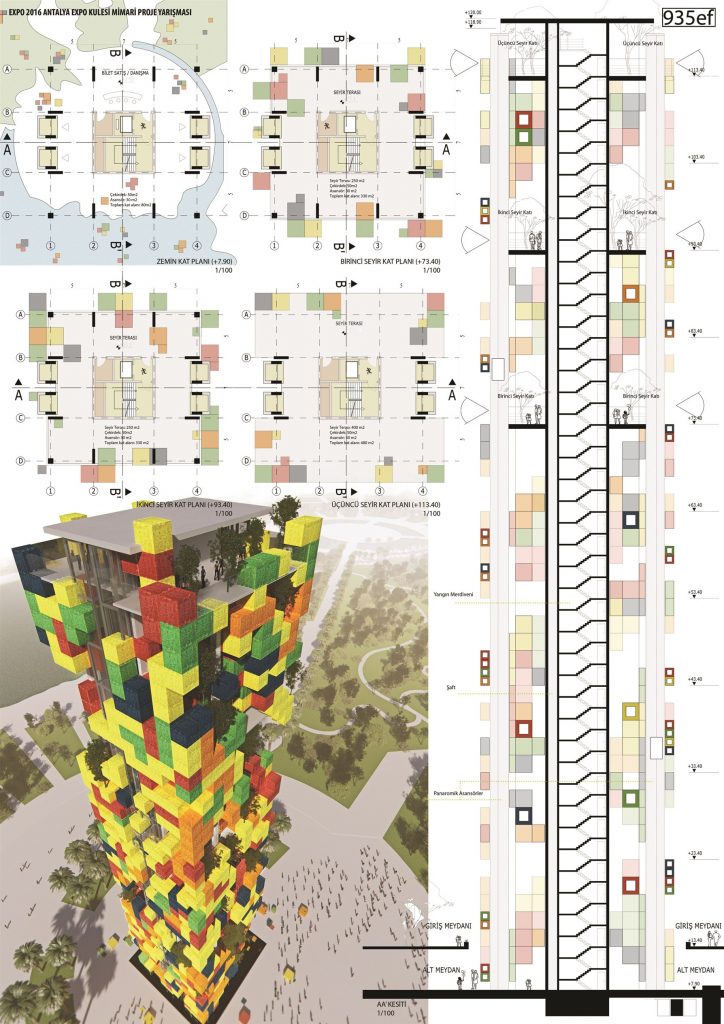 Competition board of Expo Tower