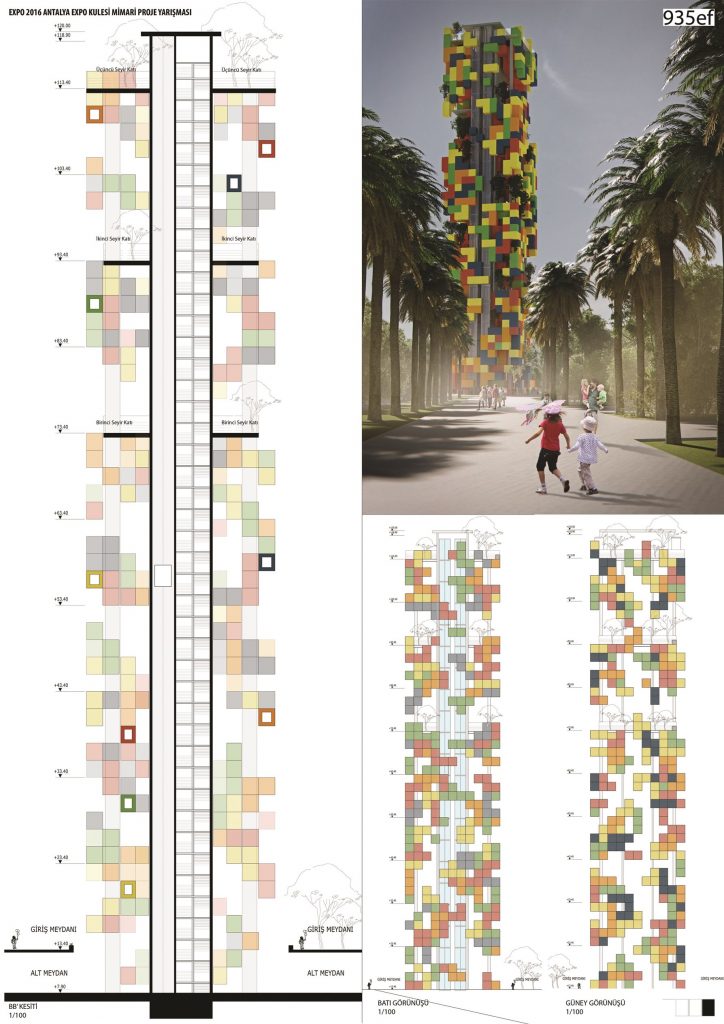 Competition board of Expo Tower