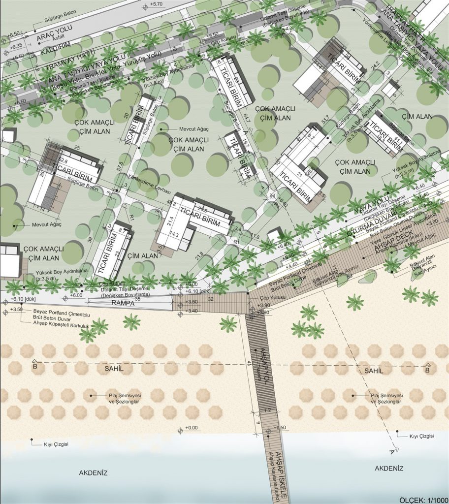 Plan drawing of Konyaaltı Coast Urban Design