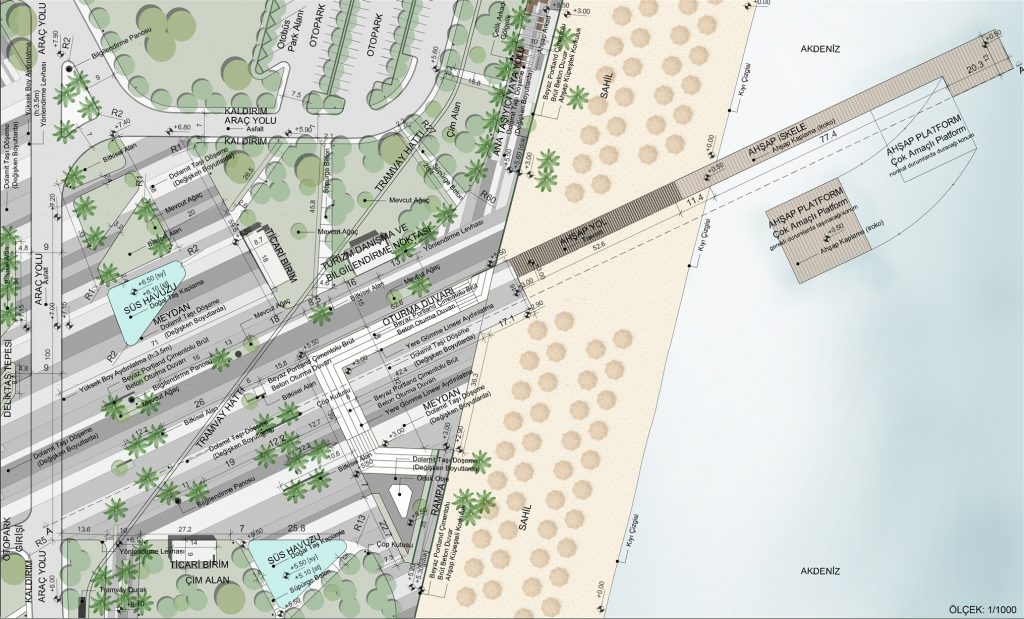 Plan drawing of Konyaaltı Coast Urban Design