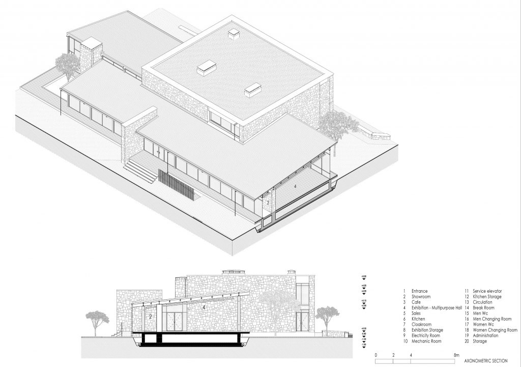 Section drawing of Apple Museum
