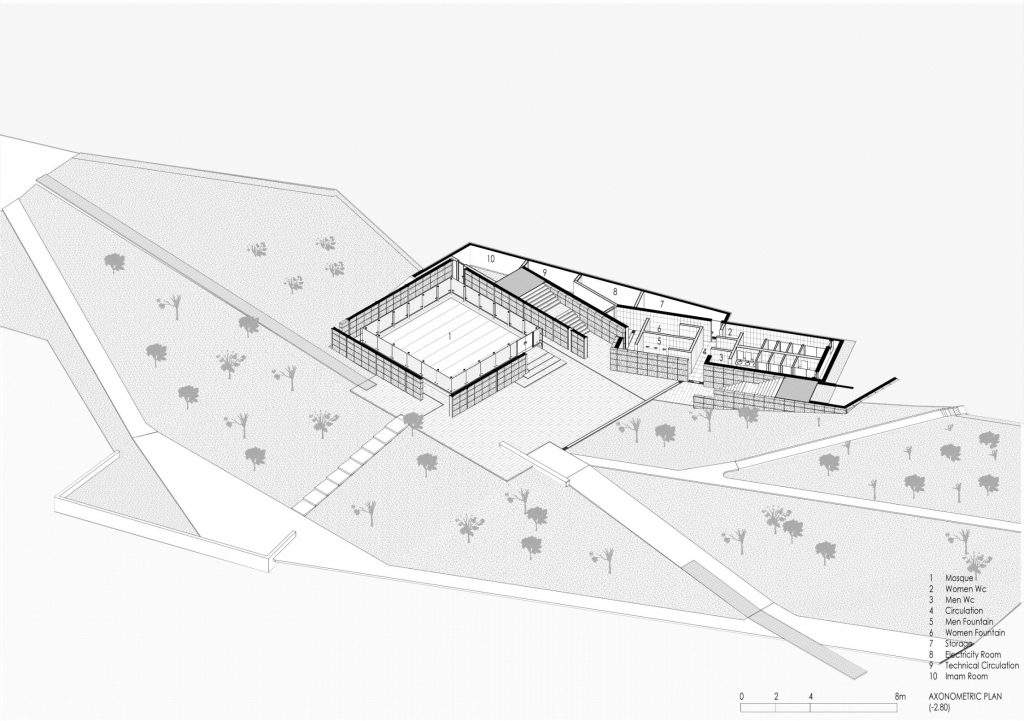 Axonometric drawing of Stone Mosque