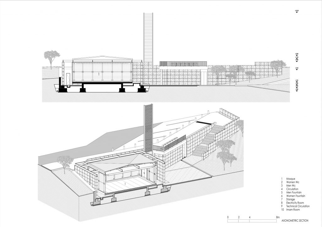 Section drawing of Stone Mosque