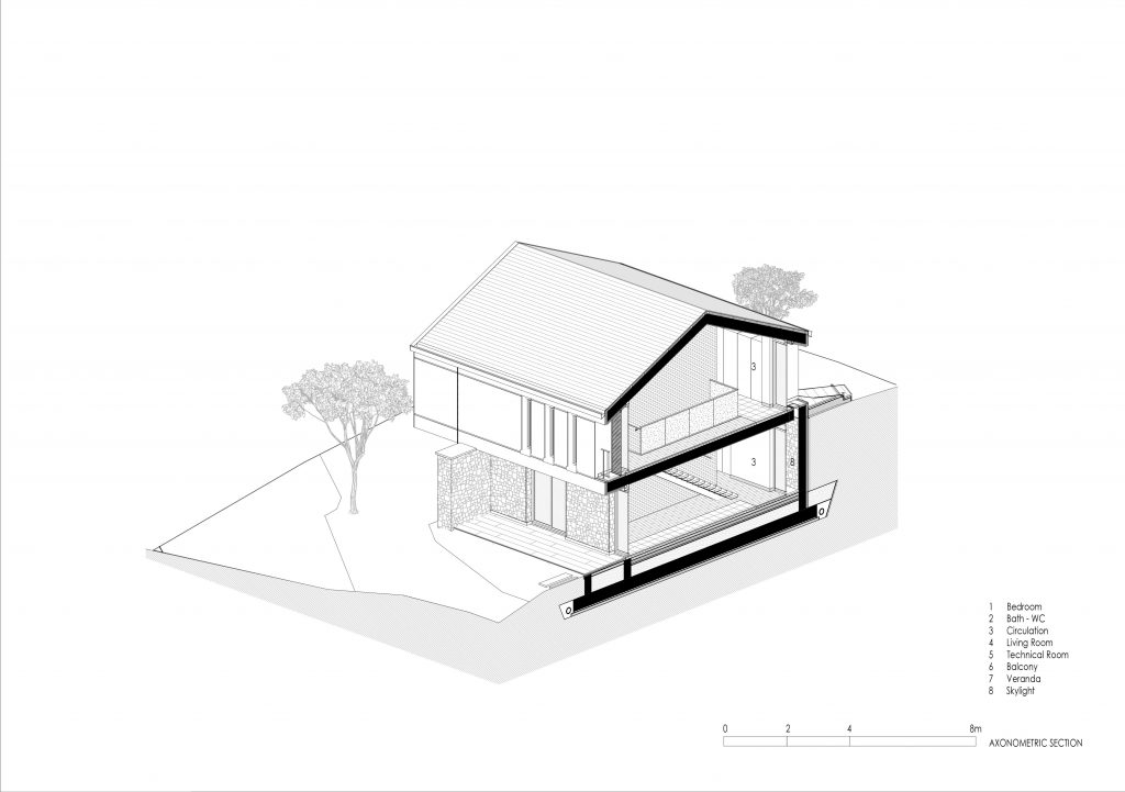 Section drawing of Ulusoy Mountain House