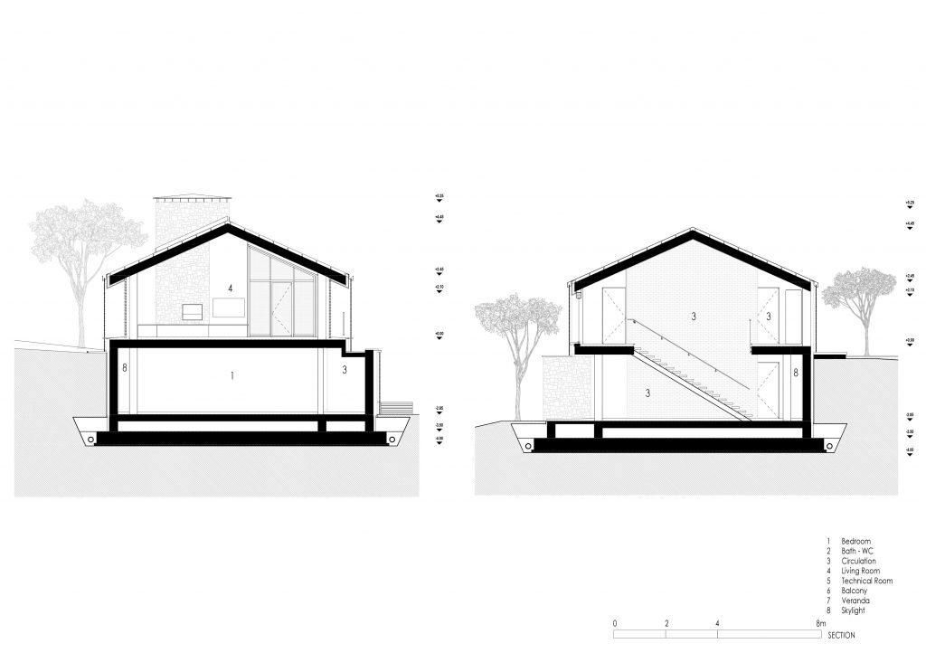 Section drawing of Ulusoy Mountain House