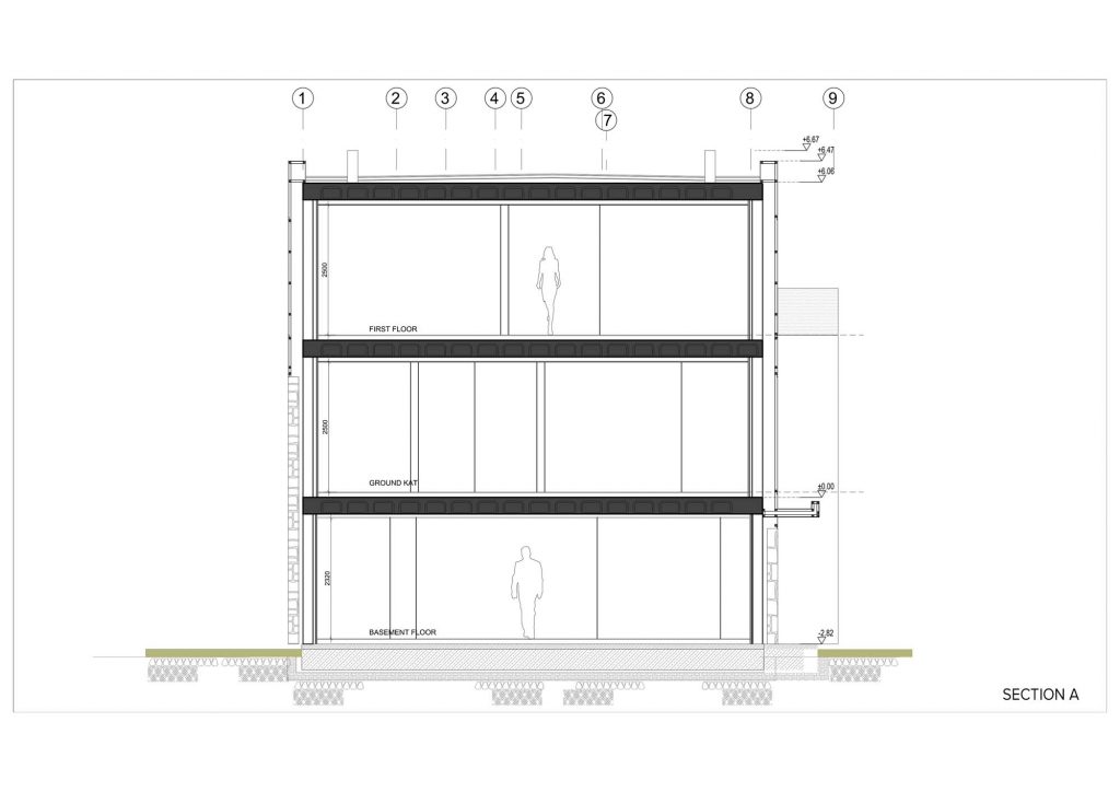 Section drawing of Suyalı Villas