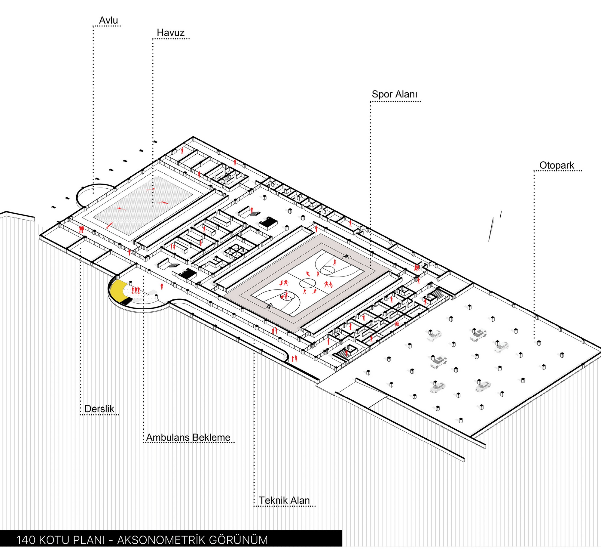 Plan drawing of Bursa Atatürk Sports Hall