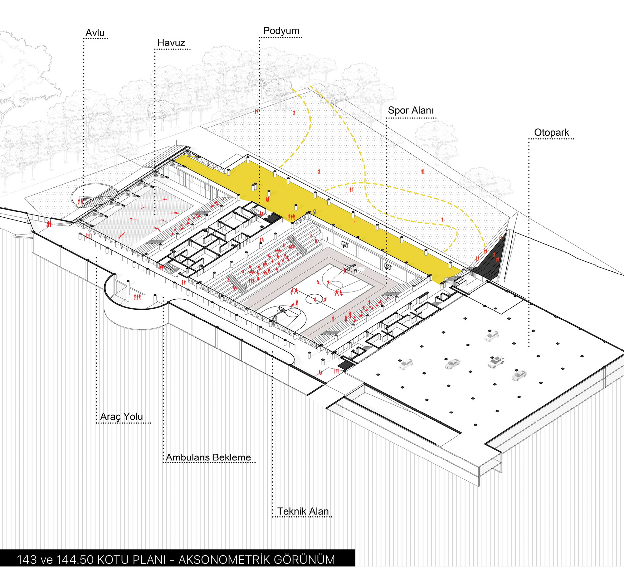 Plan drawing of Bursa Atatürk Sports Hall
