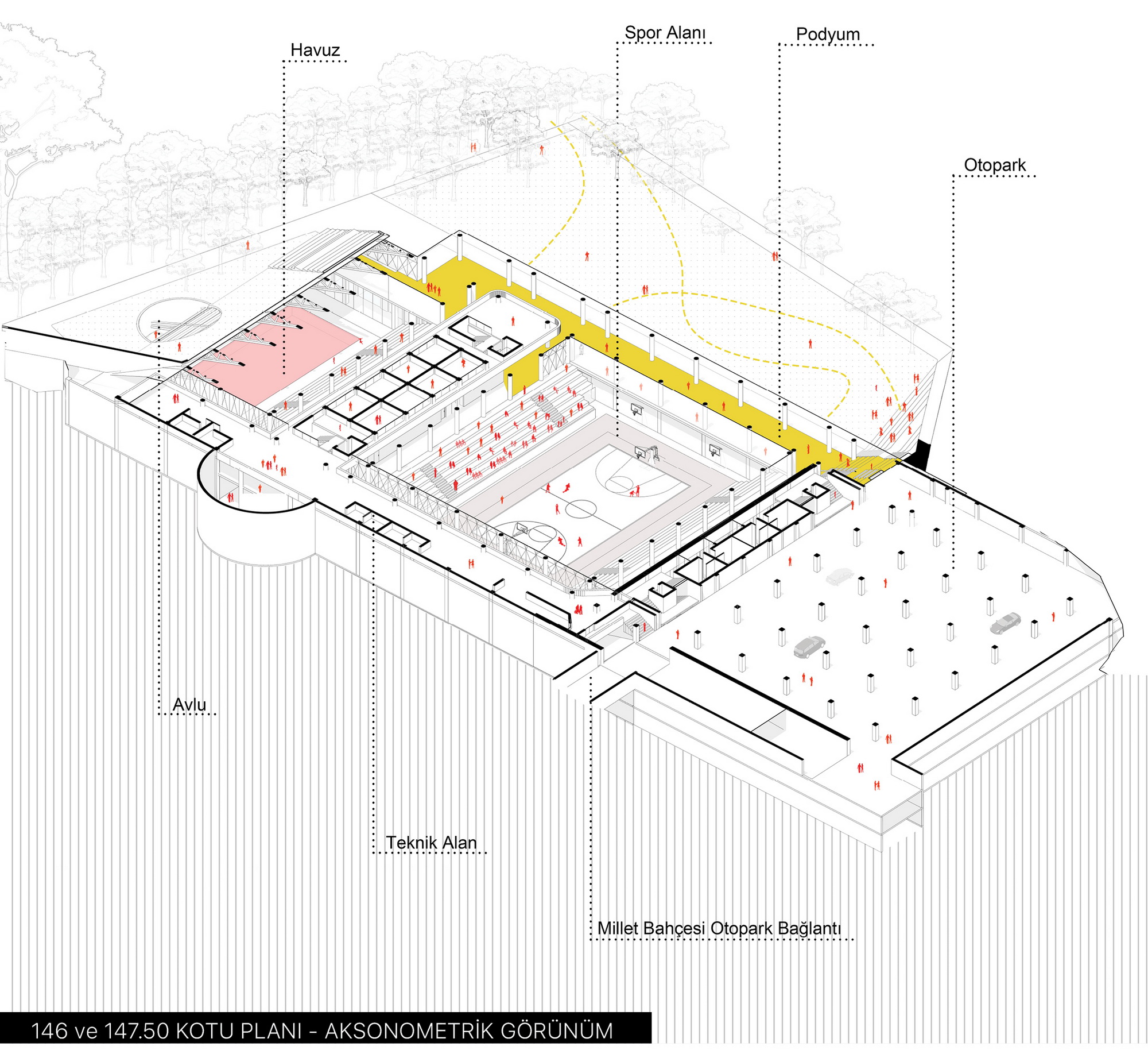Plan drawing of Bursa Atatürk Sports Hall