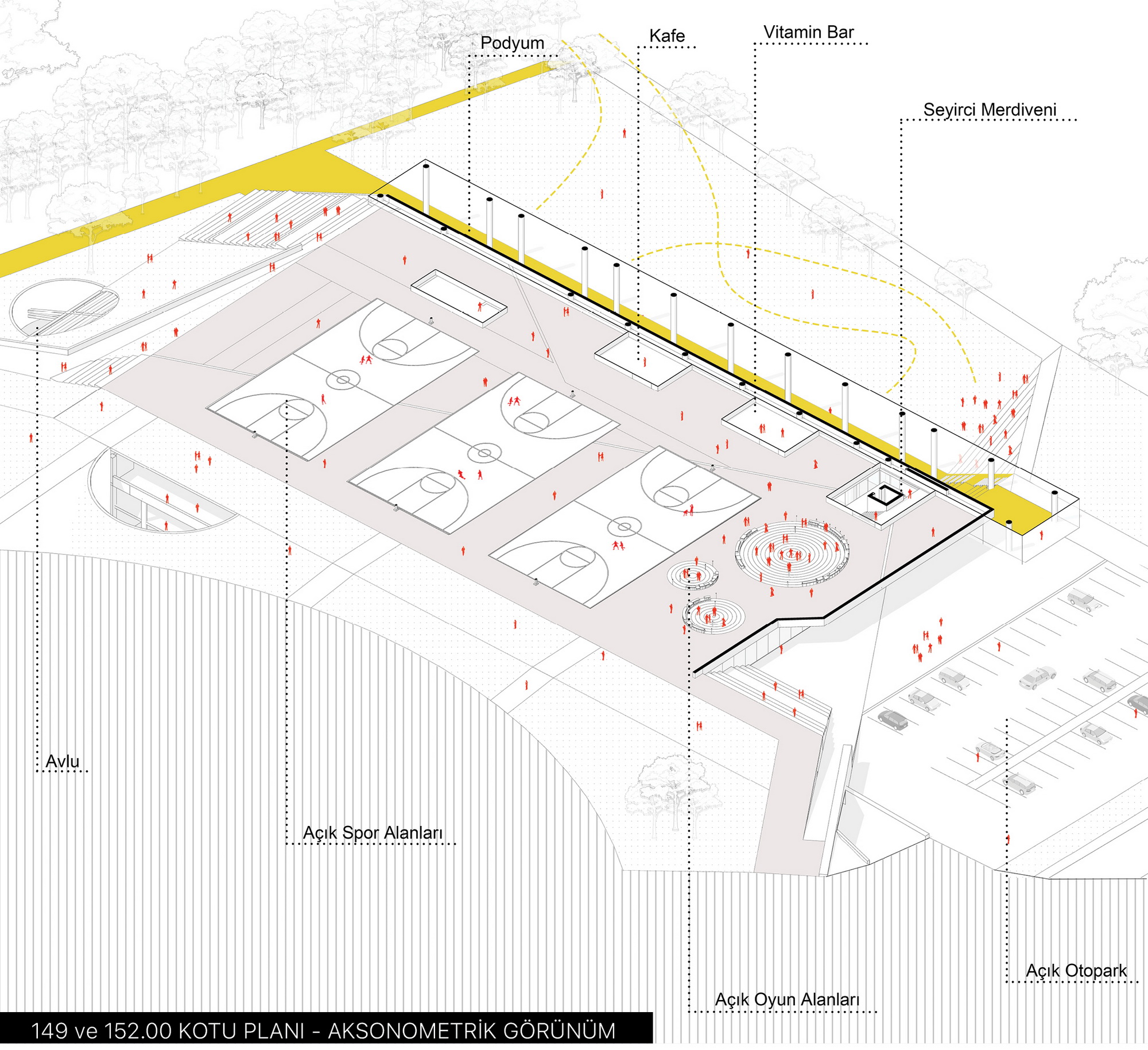 Plan drawing of Bursa Atatürk Sports Hall