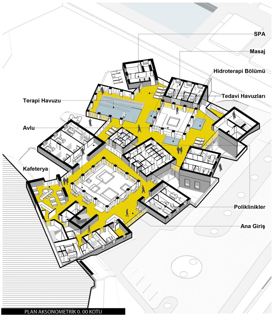 Plan drawing of Bodrum Health Foundation Physiotherapy and Hydrotherapy Centre