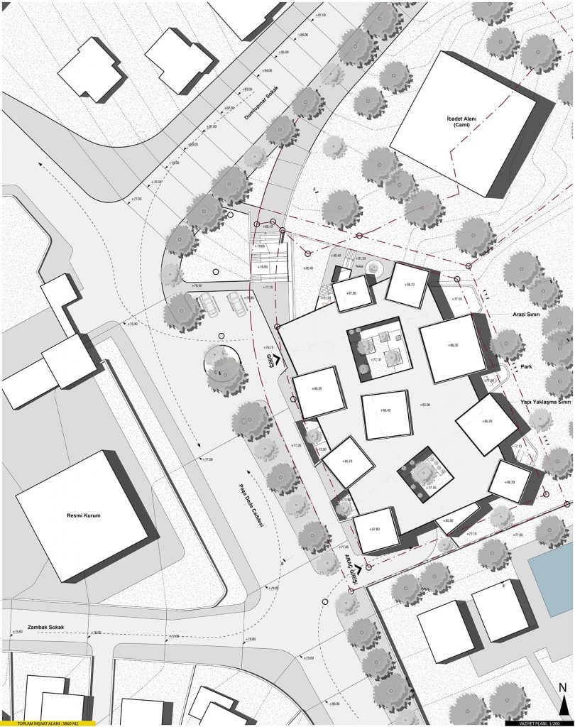 Site plan of Bodrum Health Foundation Physiotherapy and Hydrotherapy Centre