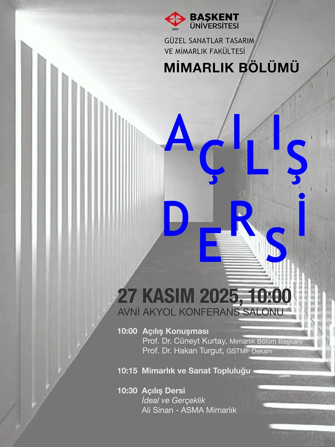 Ali Sinan to Deliver Başkent University’s 2025–2026 Academic Year Opening Lecture