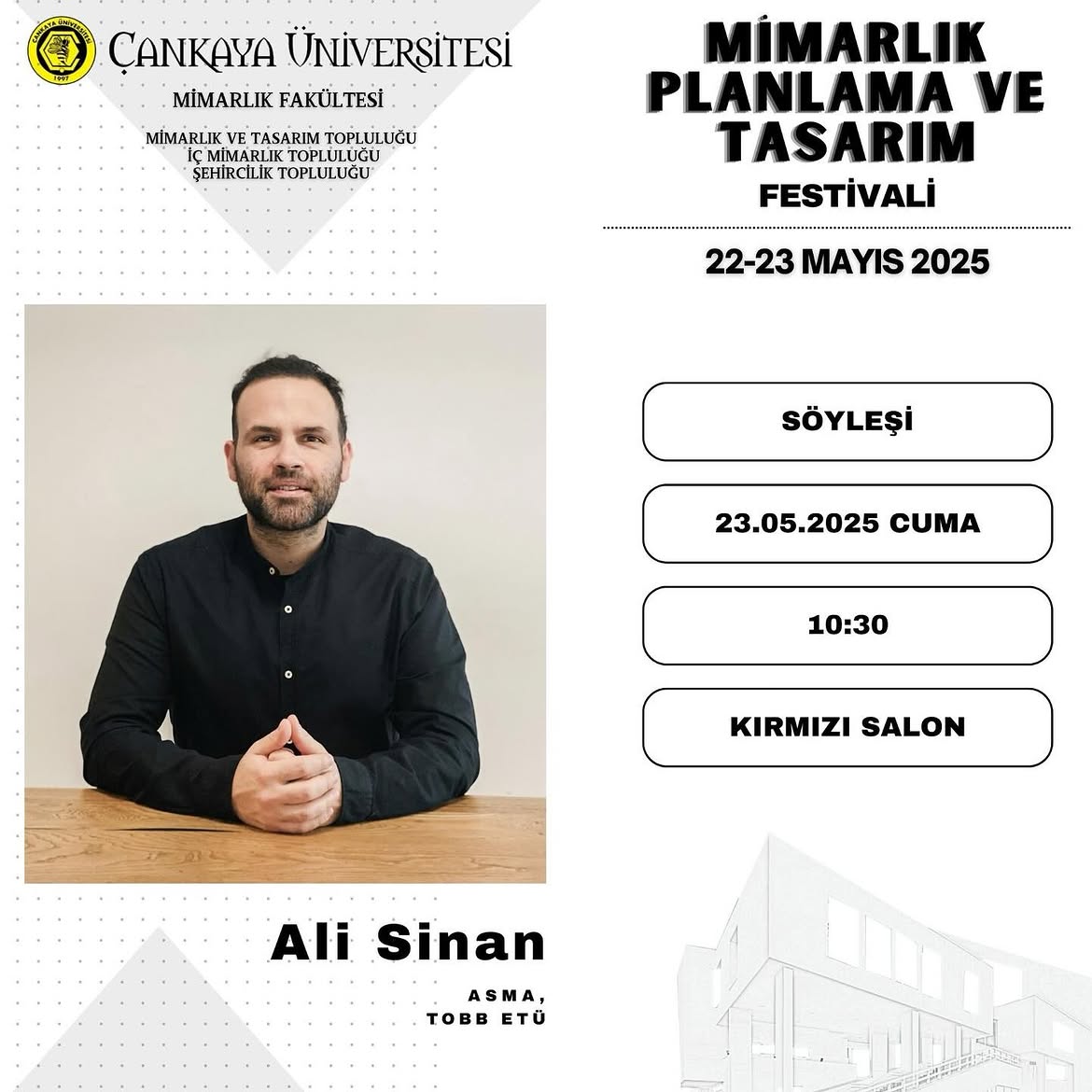 Ali Sinan to Meet Students at the Architecture, Planning and Design Festival
